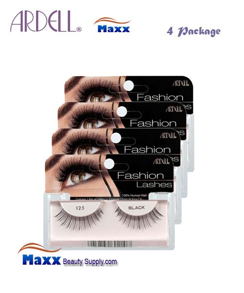 4 Package - Ardell Fashion Lashes Eye Lashes 125 - Black
